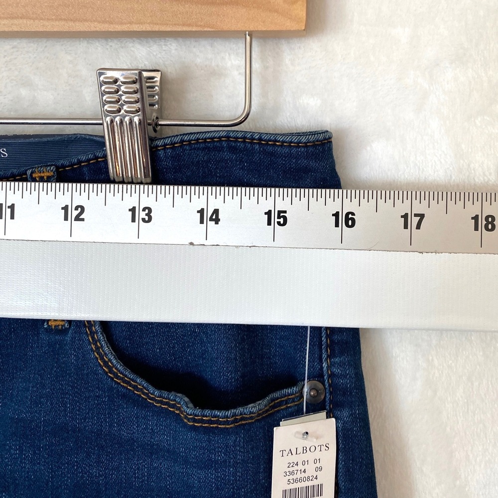 Talbots Women Petite High Waist Skinny Leg Jeggings Crop Jeans Dark Wash Sz 10P - Picture 6 of 10